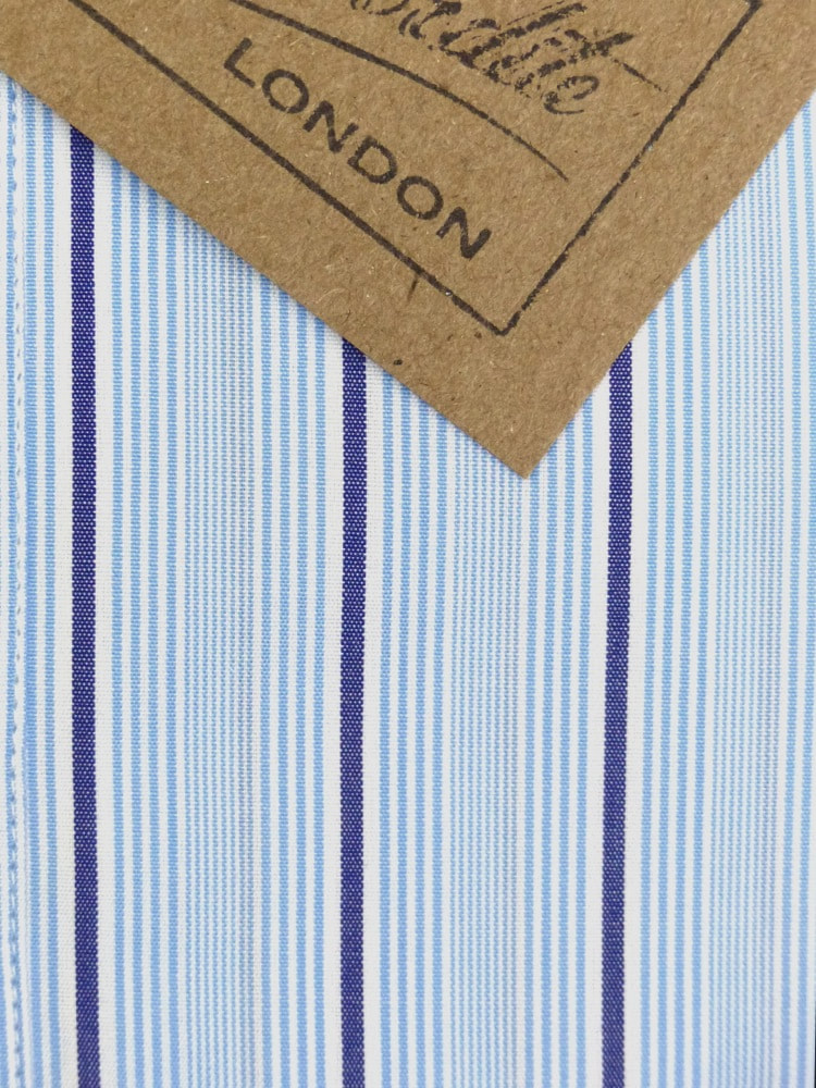 Backlash Blue Multi Stripe Spearpoint Collar Shirt by Chester Cordite