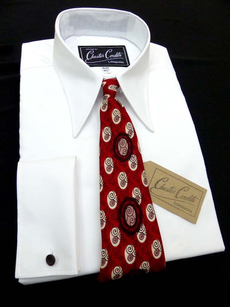Key Witness 1 White Spearpoint Collar Shirt by Chester Cordite